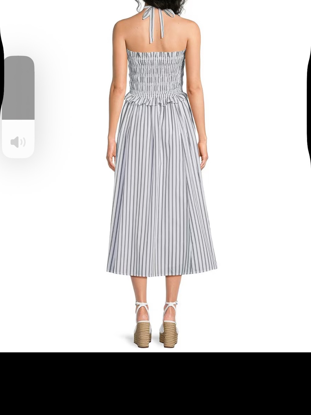 NWTš·Sugarlips Striped Halter Square Neck Sleeveless Smocked Poplin Midi Dress - Picture 3 of 15